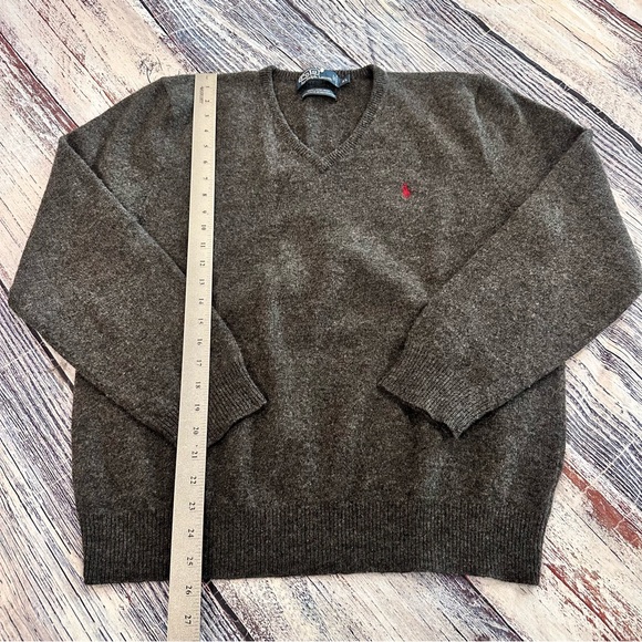 POLO By Ralph Lauren 100% Wool Men's Charcoal Gray Sweater - Picture 7 of 7